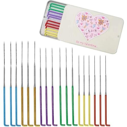 KAOBUY 18 PCS Needle Felting Needles Tool Kit Wool Triangular Felting Needles With Iron Box For Wool Felting