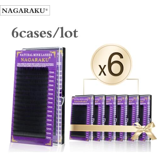 NAGARAKU All Size 6 Cases J B C D Curl Faux Mink Eyelashes Extension Individual Eyelashes Artificial Fake False Eyelashes