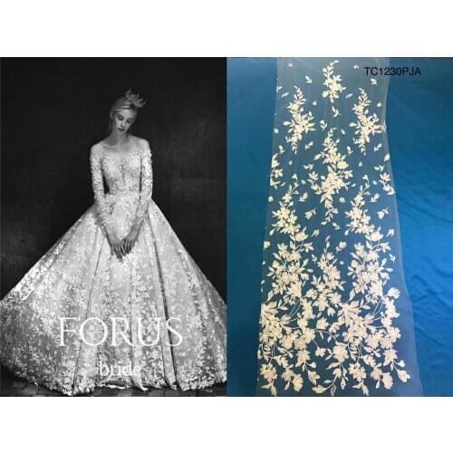 New design Embroidered lace with Ivory African lace for wedding dress fabric 10 Yards