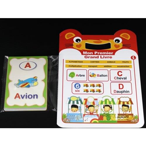 1Set Letter French Flash Card Alphabet and Baby Reading Mon Premier Grand Livre French Books Montessori Educational Toy for Kids