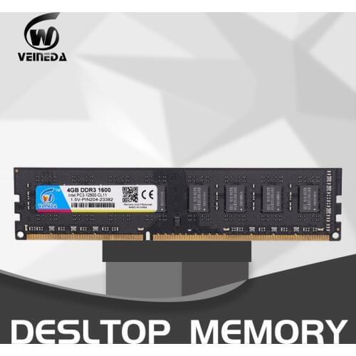 VEINEDA RAM memory ddr3 4GB 2X4GB 8GB PC3-10600 PC3-12800 DDR 3 1333MHZ for All Intel AMD Desktop