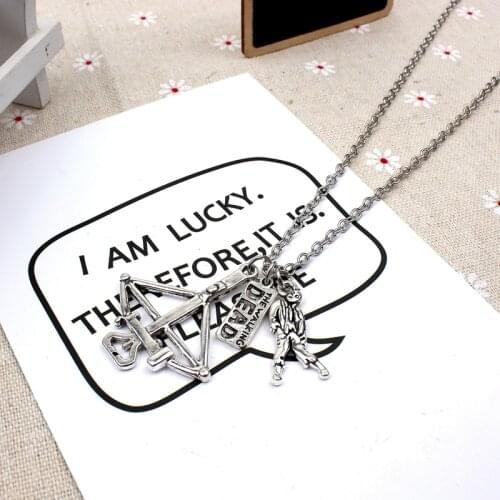 New Fashion The Walking Dead Necklace Pendants Short Long Women Men Collar Gift Jewelry Choker bow