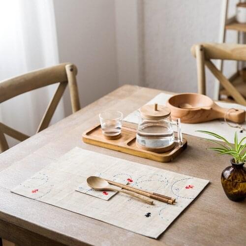 Handmade Japan Style zakka goldfish tabeware cup mats pads double-layers dining table placemats decorative doilies rectangle