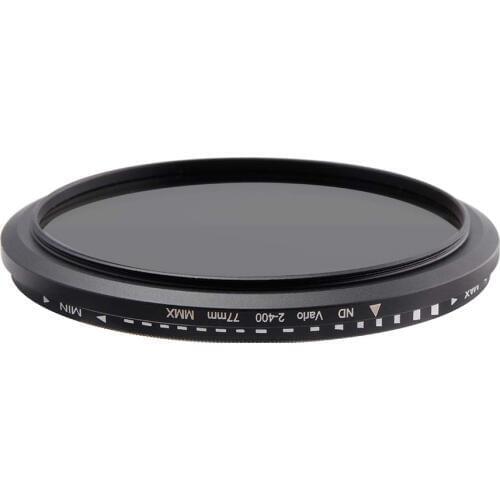 Camera Filter Glass ND2-400 Neutral Density Fader Variable ND Filter Adjustable 30/37/40.5/43/46/49/52/55/58/62/67/72/77/82/86mm