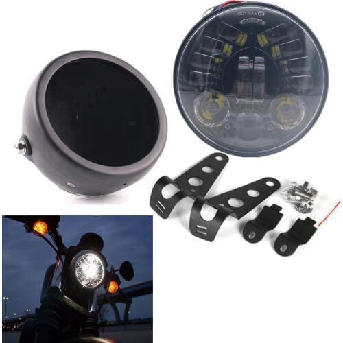 5 3/4" 5.75 Inch Turn Signal Led Headlight Housing bucket Bracket for Motorcycle Chopper Suzuki Kawasaki Motorbikes