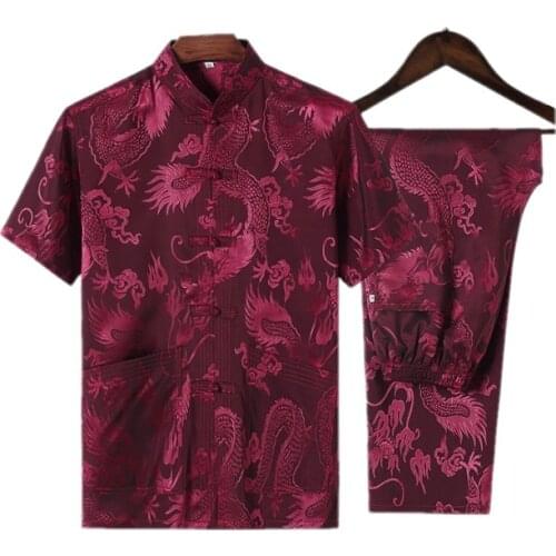 Top for men male tangzhuang clothes traditional chinese clothing tang ethnic shirts men costume men cotton shirts short sleeve