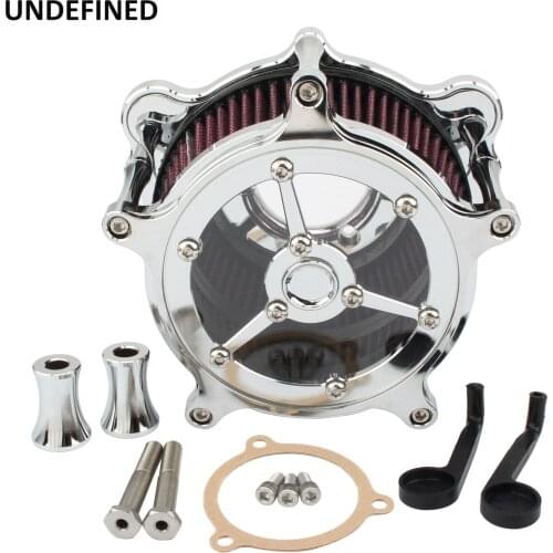 Air Filter Transparent Motorcycle CNC Air Filter Intake Cleaner Chrome for Touring Road King Street Glide Softail Dyna FXDLS CVO