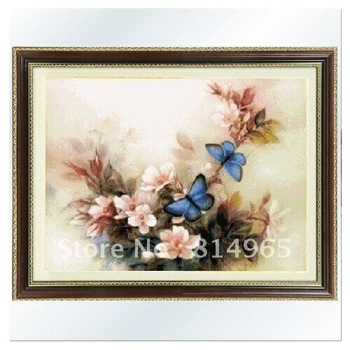 Embroidery 3 Pieces (1 lot=3 pieces) Cross Stitch Classical Blue Butterfly Tree Peony Animal Insect Flower 5-15Business Days