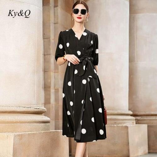 Runway Luxury Design Vestidos Party Long Dress 2020 Summer New Black White Polka Dot Vintage Elegant Dresses Clothing