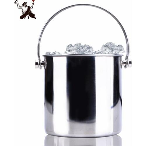 1.2L Stainless Steel Ice Bucket Wine Champagne with Strainer & Ice Tong Bar Tools