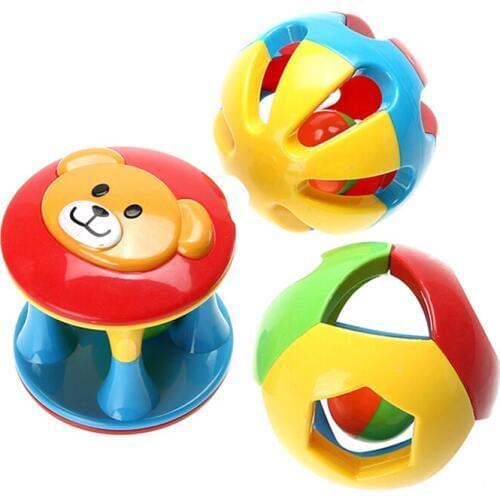 3pcs Baby Rattles Toy Fun Little Loud Jingle Ball Ring jingle Develop Baby Intelligence Baby Toy Gifts