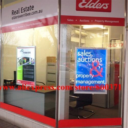 3PCS x A1 Size Double Sided Aluminum Snap Frame LED Illuminated Display Advertising Light Boxes for Real Estate Agent Windows