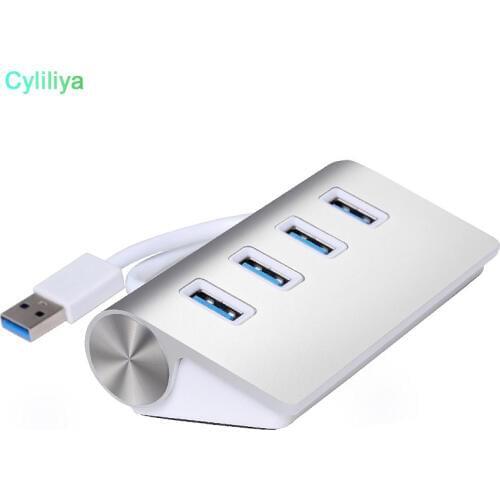 30pcs Aluminium HUB USB3.0 to 2 usb 3.0 Fast Speed 4 Ports Notebook Computer Splitter Extender for Tablet Peripherals Silver
