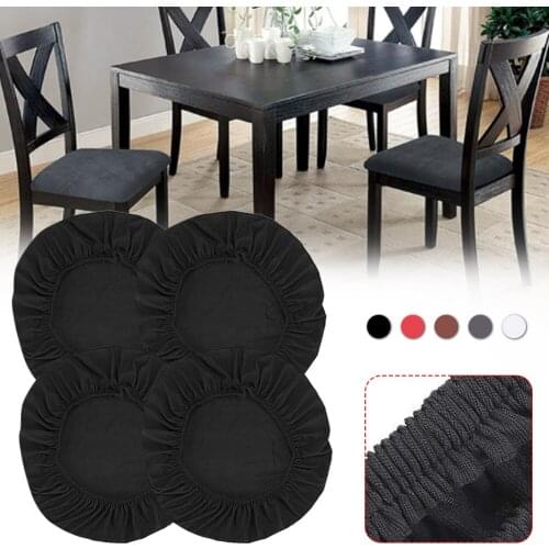4 PCSS Stretch Chair Cover Decor Fit For Oblong/Square /Round Chair Elastic Dining Chair Seat Cover Banquet Home Decoration