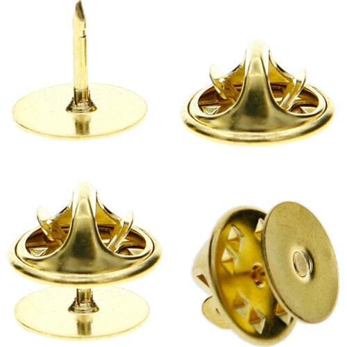 50pcs Nail Tie Tack Lapel Pin Back Clutch Scatter Butterfly Clasp Squeeze Badge Holder DIY Jewelry Gift for Women Rhodium Copper