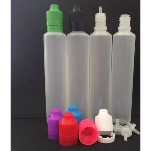 60ml Long Style Empty Bottle with Child Proof Cap and Tamper Evident Cap Long fineTips LDPE Empty Pen Style Bottle for E Liquid