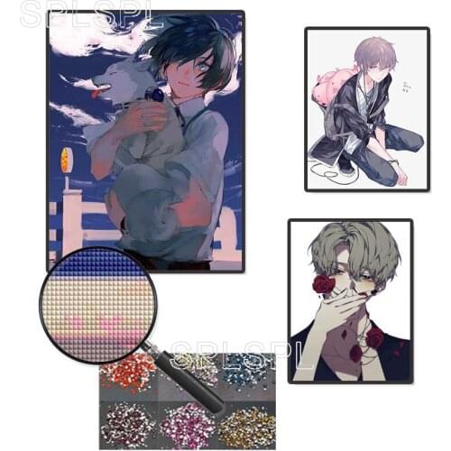 Diamond Painting Anime Figure Wolf Square Diamond Round Diamond Decoration Customizable Wall Art Decoration for Living Room