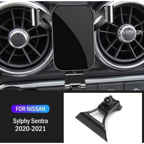 Car Mobile Phone Holder Air Vent Mounts Stand GPS Gravity Navigation Bracket For Nissan Sentra Sylphy B18 2020 2021 Accessories