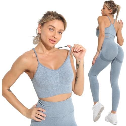 Seamless Yoga Sets Women’s Tracksuit Gym Sports Leggings Fitness Crop Top Bra Long Sleeve Yoga Clothing Workout Sportswear Suit