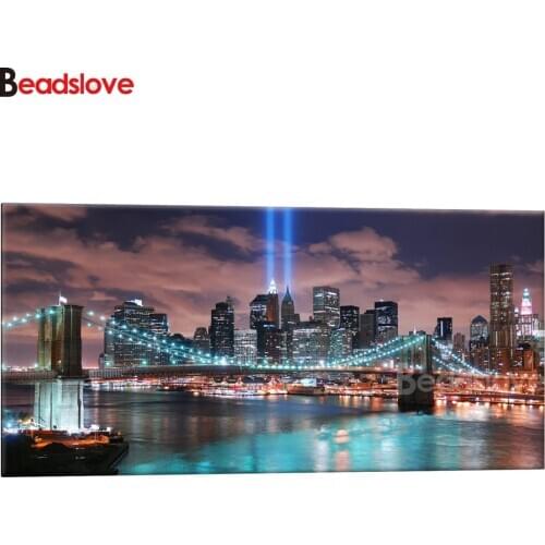 Large Diy diamond embroidery European night city view diamond painting full square round mosaic picture of rhinestone decor