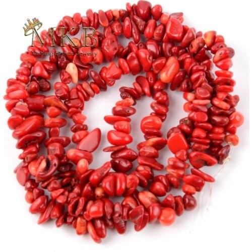 5mm-8mm Irregular Natural Stone Red Coral Chip Beads For Jewelry Making 33inches Loose Beads Diy Bracelet Necklace Wholesale