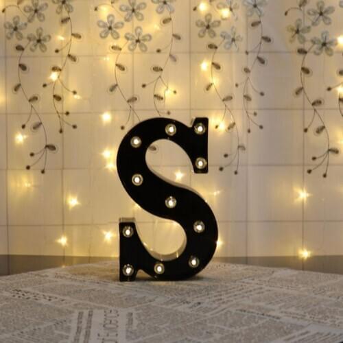 Vintage Style Alphabet A-Z Decorative Letter Lights Wedding Birthday LED Lights Wall Mounted Decoration