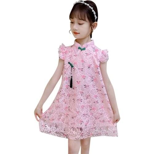 Dress Girl Sleeveless Girls Cheongsam Dress Kids Spring Autumn Kid Dress Teenage Girls Clothes 6 8 10 12 14