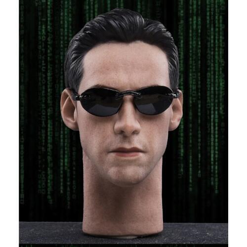 1/6 Scale Keanu Reeves Neo ONE Head Sculpt with Sunglasses for 12" Action Figure Body Accessories Collections Toys
