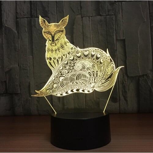 PLAYFUL BAG Action figures new fox touch 3D LED cartoon characters vision lamp gradual change send children best gifts Y89