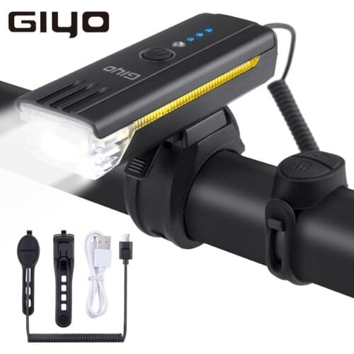 GIYO Front Flashlight Remote Controll Bike Light Cycling Bicycle Headlight Horn Road Commute MTB Handlebar Light For Bikes