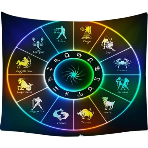 Zodiac trippy tapestry bedroom tenture murale tapisserie home decor wall cloth