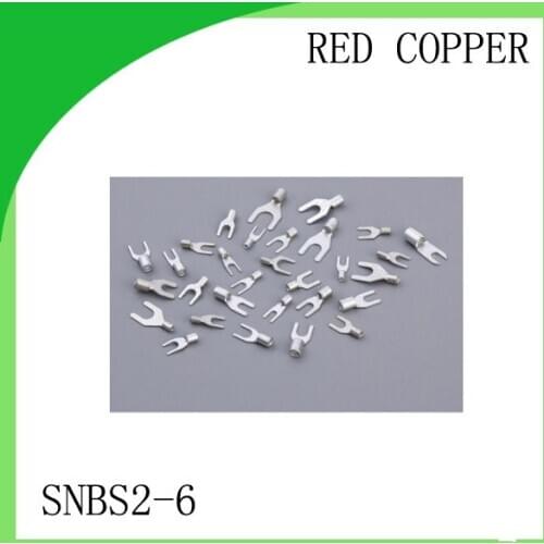 Hot sale Red copper 1000 PCS SNBS2-6 Cold Pressed Terminal Connector 16AWG - 14AWG Fork Type terminal
