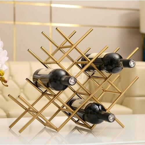 Creative red wine shelf shelf living room wine cabinet household table decoration light luxury European style ornaments