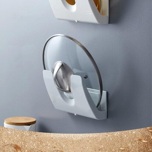 Kitchen Organizer Pot Lid Rack Wall-mounted Household Sitting Type Pan Lid Shelf Cover Stand Kitchen Accessories