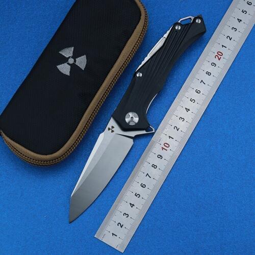 LEMIFSHE JK3287GB Flipper D2 steel blade G10+steel handle outdoor hunting pocket kitchen fruit folding knife EDC tool