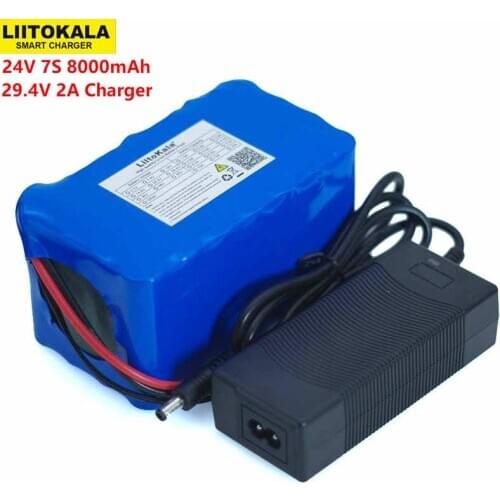 Liitokala High Power 8AH 18650 lithium battery with BMS 29,4 V Electric bike Electric car+ 2A charger Model Number Size