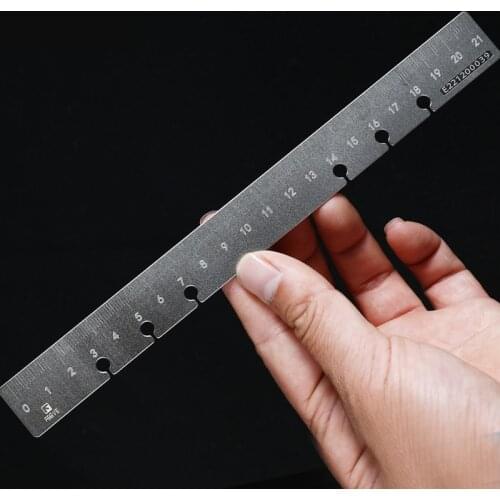 Titanium Alloy Ruler Student Stationery Thickened 21cm Measuring Tool 2 Measurement Units