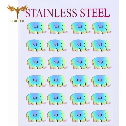 Cute Color Elephant Earrings Girl Jewelry Stainless Steel Accessories Ladies Birthday Gift Statement Earrings Set Wholesale