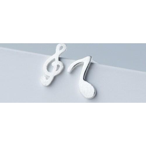 Fashion Prevent Allergy Asymmetry Music Shape Stud Earrings for Women Wedding Earrings Jewelry Accessories Brincos A112