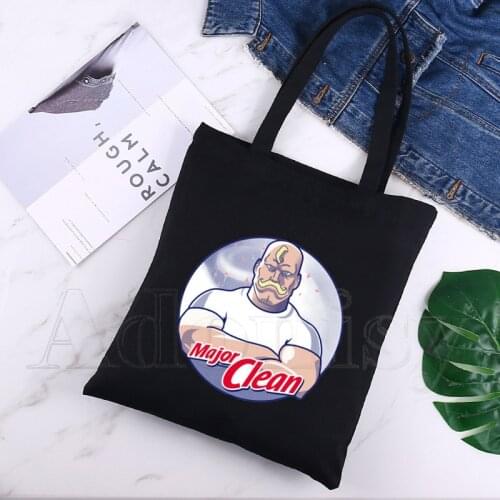 Fullmetal Alchemist Harajuku Fashion Shopping Black Bags Canvas Tote Bag Mom Reusable Cloth Bag Handbag Shoulder Bags