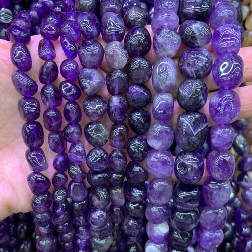 Natural Amethyst Quartz Beads 15'' Purple Irregular Freeform DIY Loose Beads For Jewelry Making Women Beads Bracelets Necklace