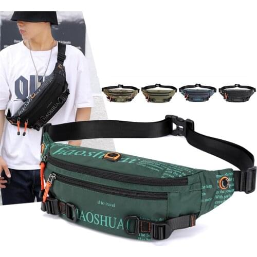 Running Men Nylon Waist Fanny Pack Bum Hip Bag Travel Military Anti-theft Male Messenger Sling Chest Belt Pack Bags New