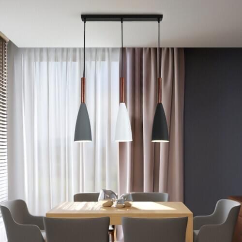Nordic led modern simple industrial wind lamp iron three head diamond restaurant pendant lights personalized dining room lamp