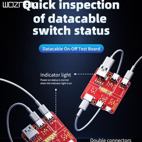 QIANLI MEGA-IDEA Data Cable ON-OFF Detection Board For iPhone Android Data Cable Type-C Micro Lighting Date Swtching Test Board