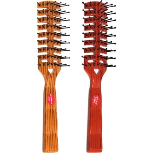 Soft Wood Grain Spareribs Comb Oil Head Barber Straight Hair Modeling Hairdressing Combs Defence Static Electricity Dry And Wet