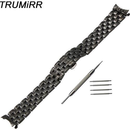 18mm 20mm 22mm 24mm Stainless Steel Watch Band Curved End Strap for Casio BEM 302 307 501 506 517 Butterfly Clasp Wrist Bracelet