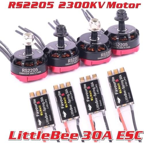 RS2205 2205 2300KV CW CCW sin escobillas de Motor + LittleBee 30A BLHeli_S ESC para FPV Dron de carreras de control remoto Marci