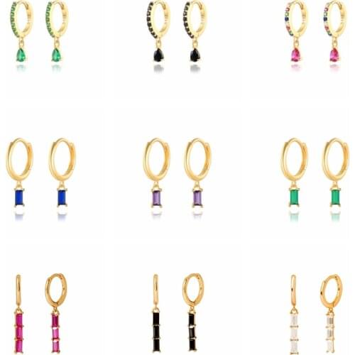 Aide 925 Sterling Silver Hoop Earrings For Women 2021 Pendientes Zircon Heart Huggie Earings Jewelry Joyero Gifts Aros Colores