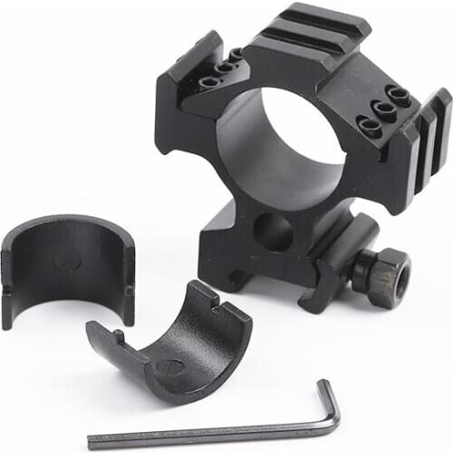 Tactical Universal Adjustable Rail 20mm Picatinny/Weaver Barrel Clamp Mount Tube Adapter for Rifle Scope Flashlight Laser