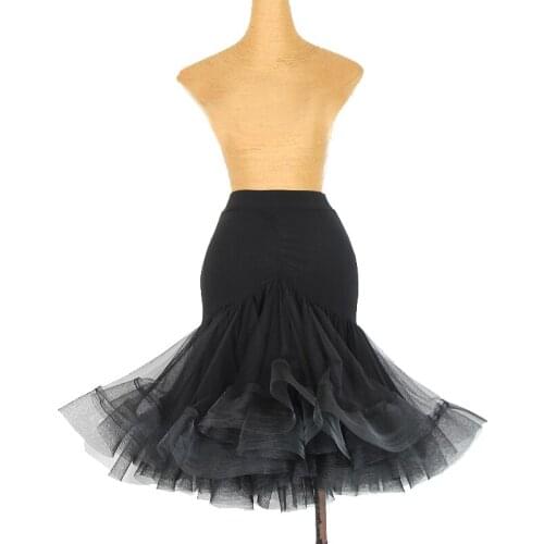 Ballroom Latin Dance Clothes Women Skirts Jive Samba Costume Fluffy Fishbone Tango Ballroom Performance Dancing Skirt DNV14428